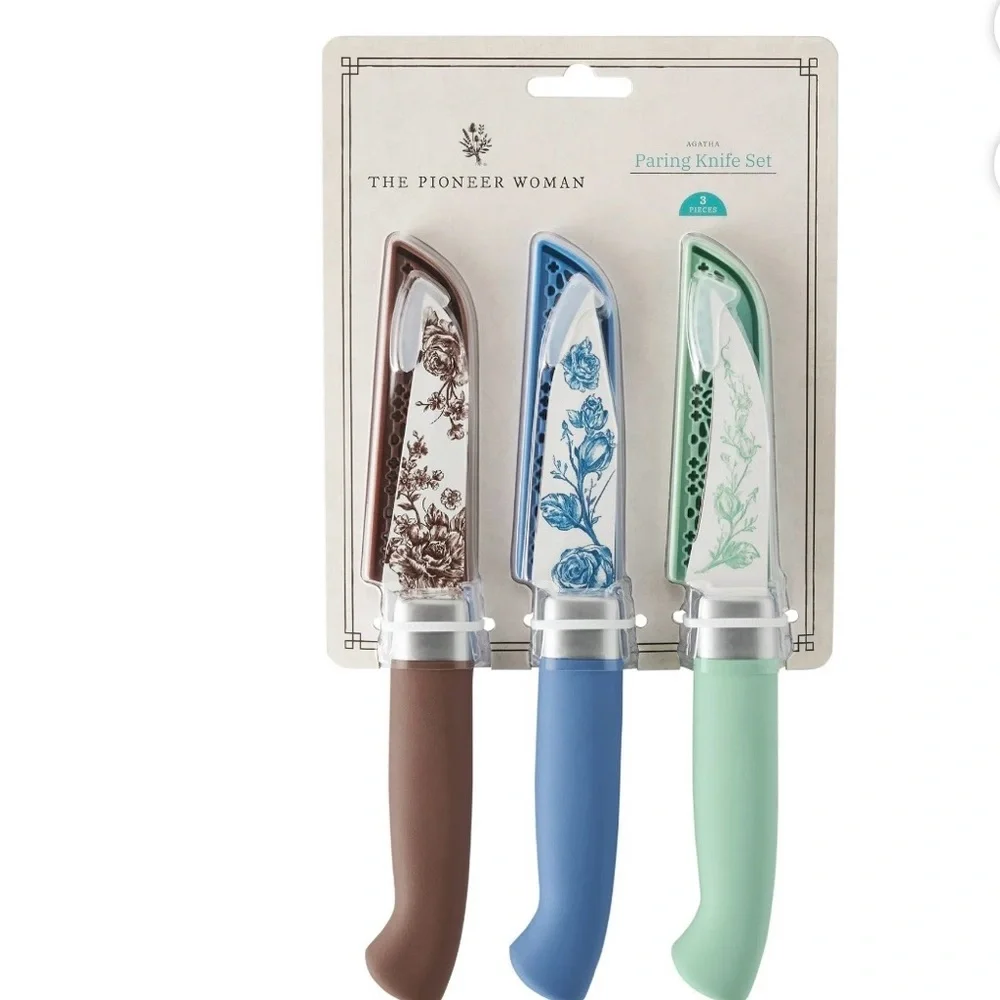 The Pioneer Woman Agatha 3-Piece Stainless Steel Paring Knife Set